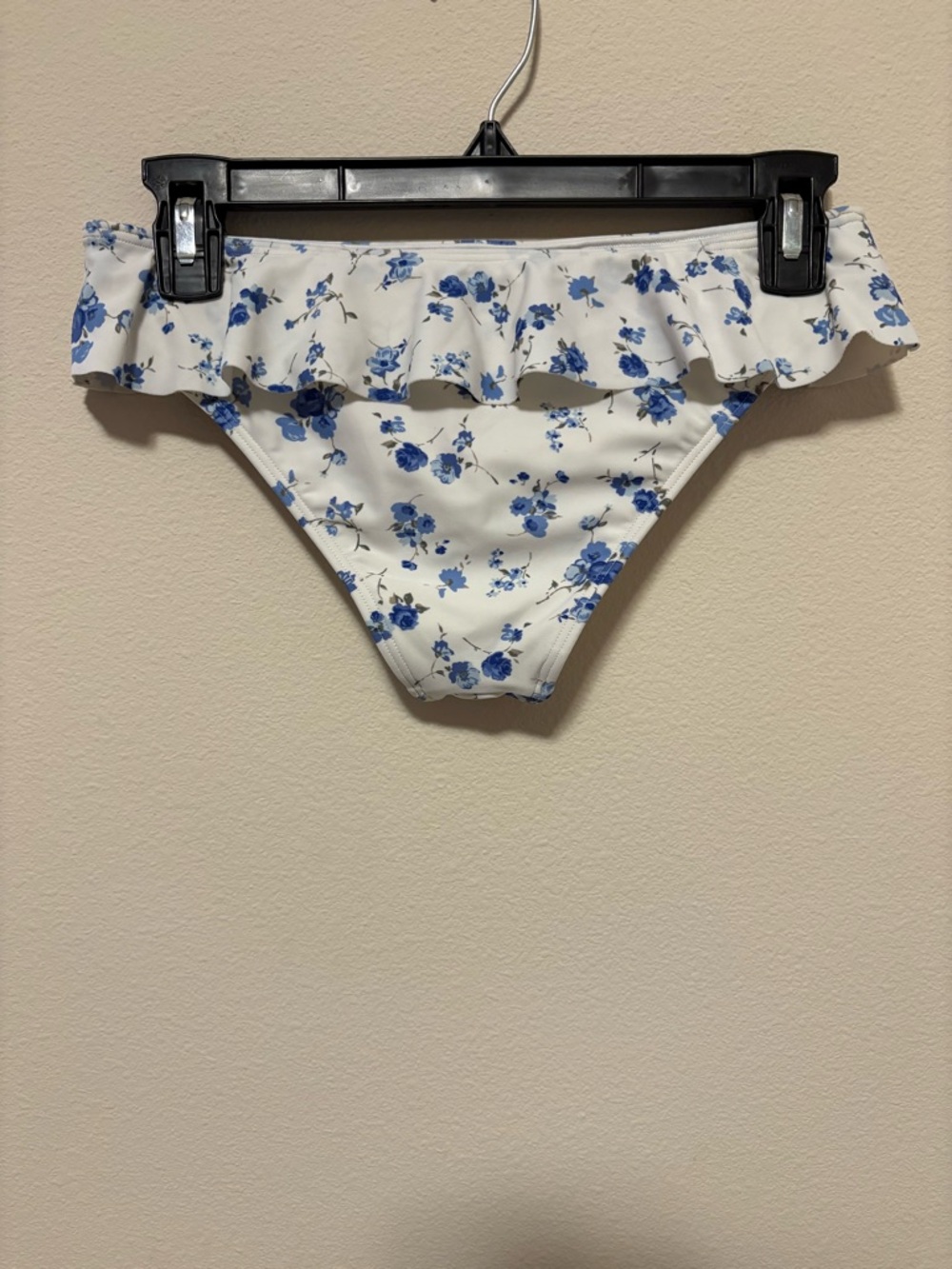Hollister White Bikini Bottoms with Blue Floral Print - Picture 3 of 3